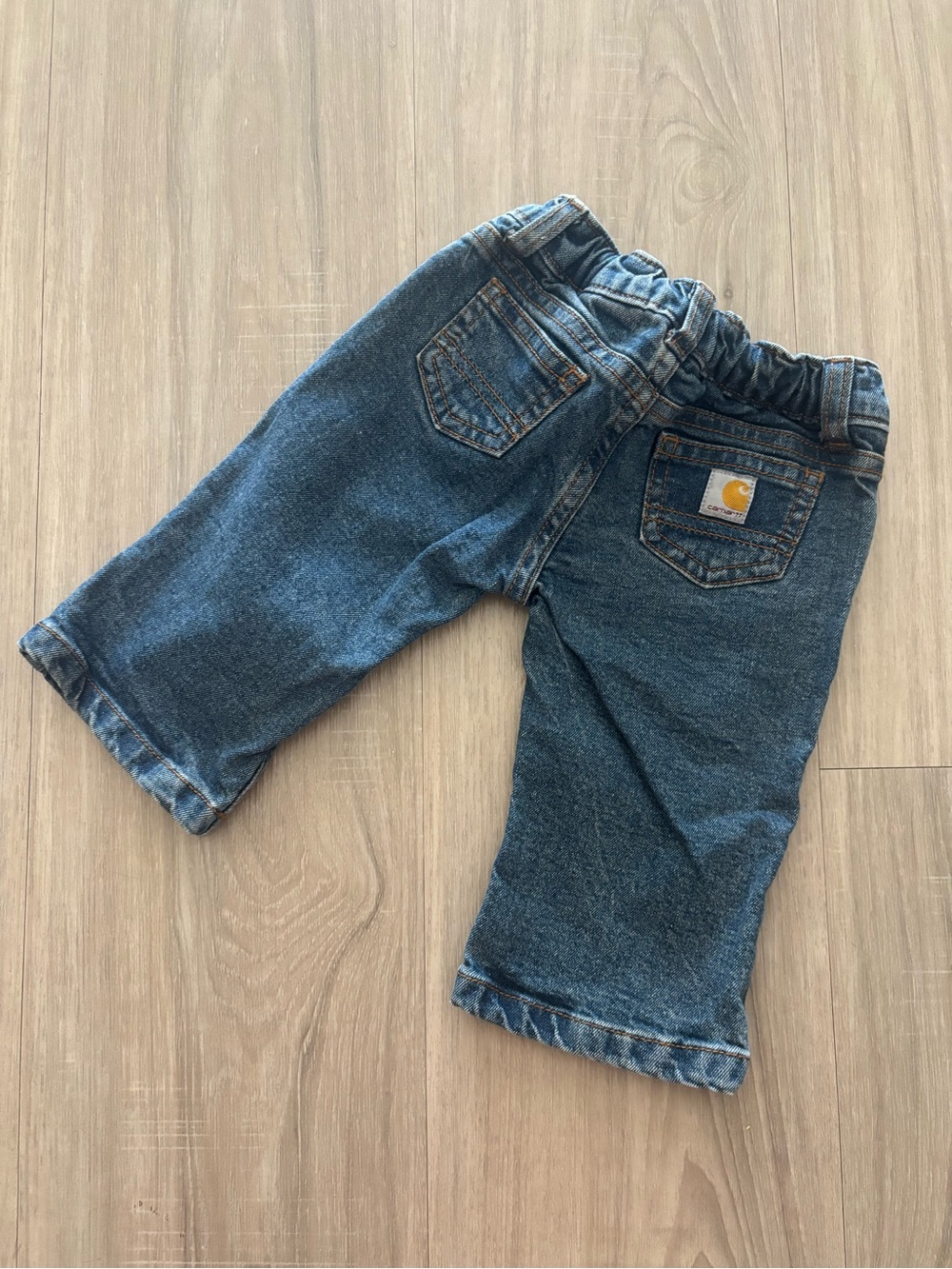 Carhartt Baby Girl 6m Blue Denim Jeans - Elastic Waist flare bottoms